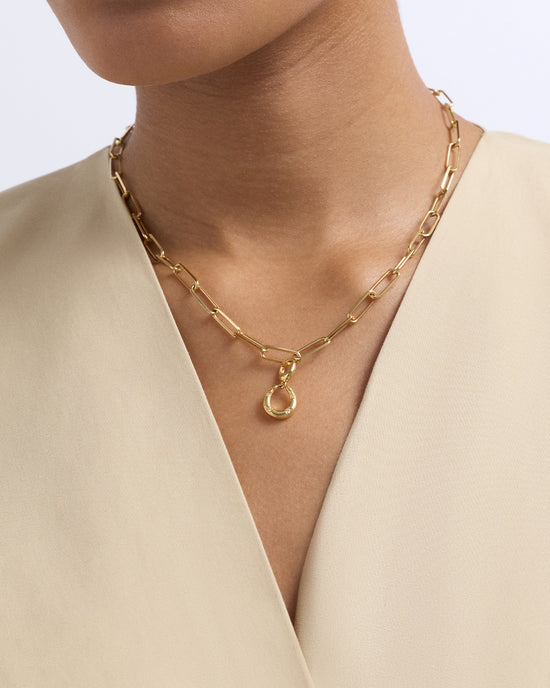 Gold Biography Horseshoe Charm