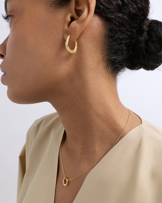 Gold Biography Horseshoe Necklace