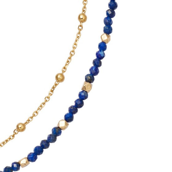 Gold Biography Lapis Necklace
