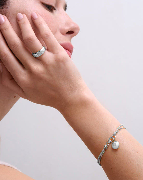 Silver Biography Locket Bracelet