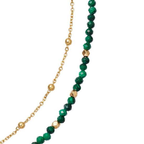 Gold Biography Malachite Necklace
