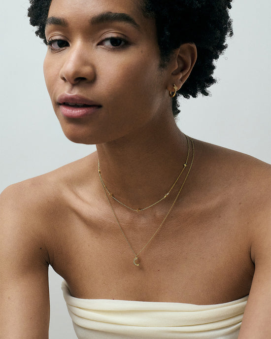 Gold Celestial Moon Pendant Necklace