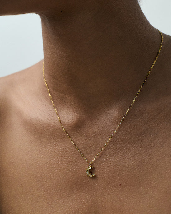 Gold Celestial Moon Pendant Necklace