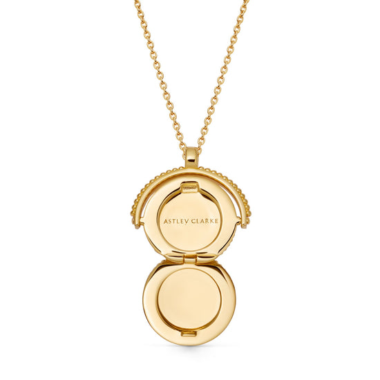Gold Celestial Spinner Locket Necklace