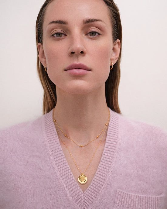 Gold Celestial Sunrise Spinner Necklace
