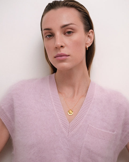 Gold Celestial Sunrise Spinner Necklace