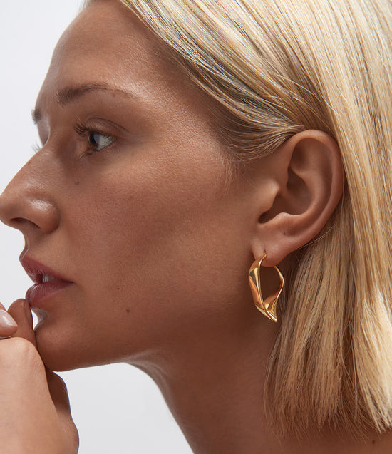 Gold Floe Hoop Earrings