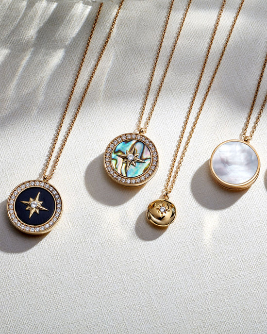 Gold Large Polaris Abalone Locket Necklace