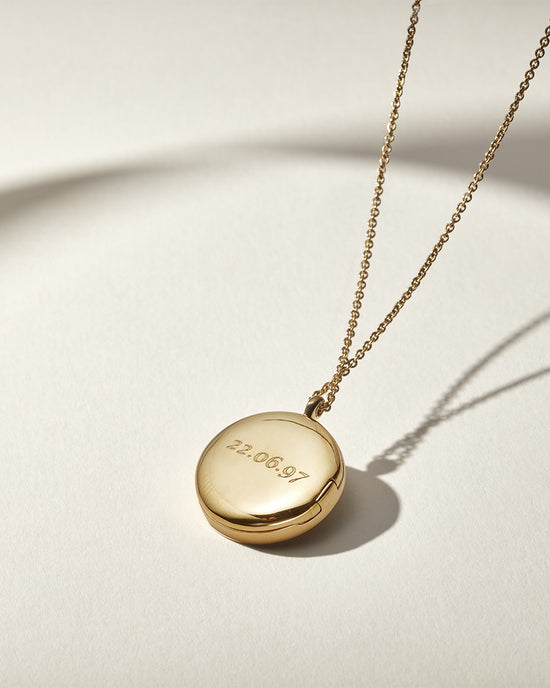 Gold Large Polaris Rhodochrosite Locket Necklace