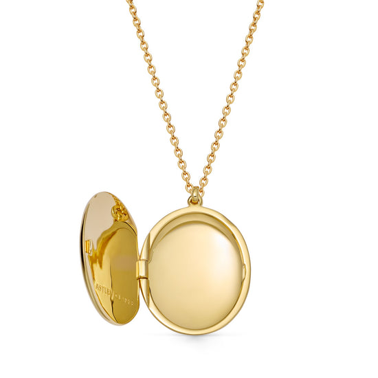 Gold Luna Light Oval Locket Necklace