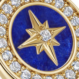 Gold Polaris Lapis Signet Ring
