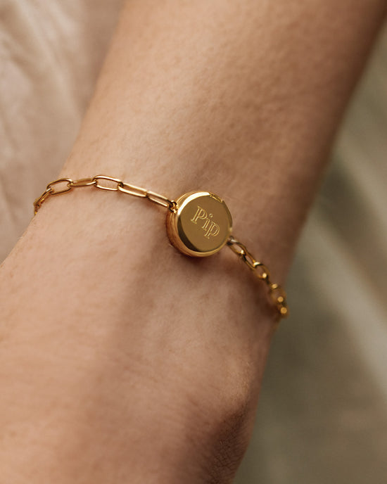 Gold Polaris Mother of Pearl Locket Bracelet