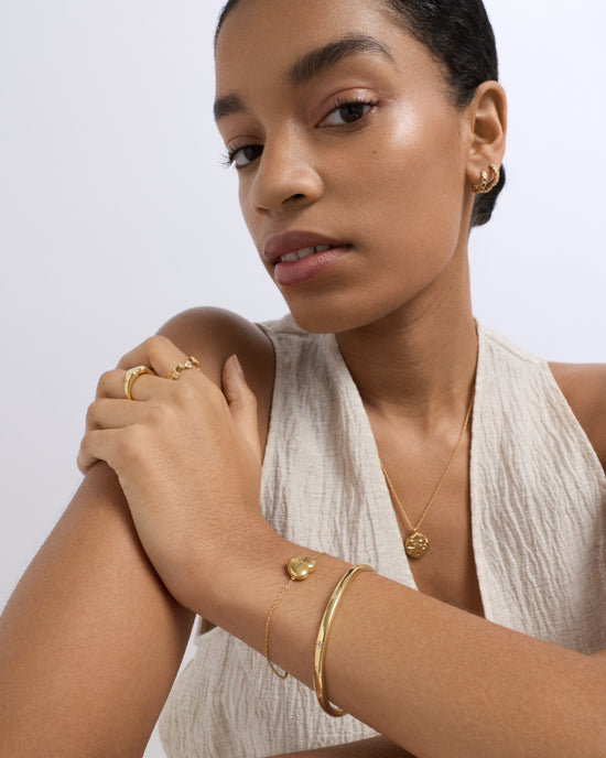 Gold Biography Heart Locket Bracelet