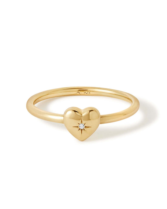 Gold Biography Heart Ring