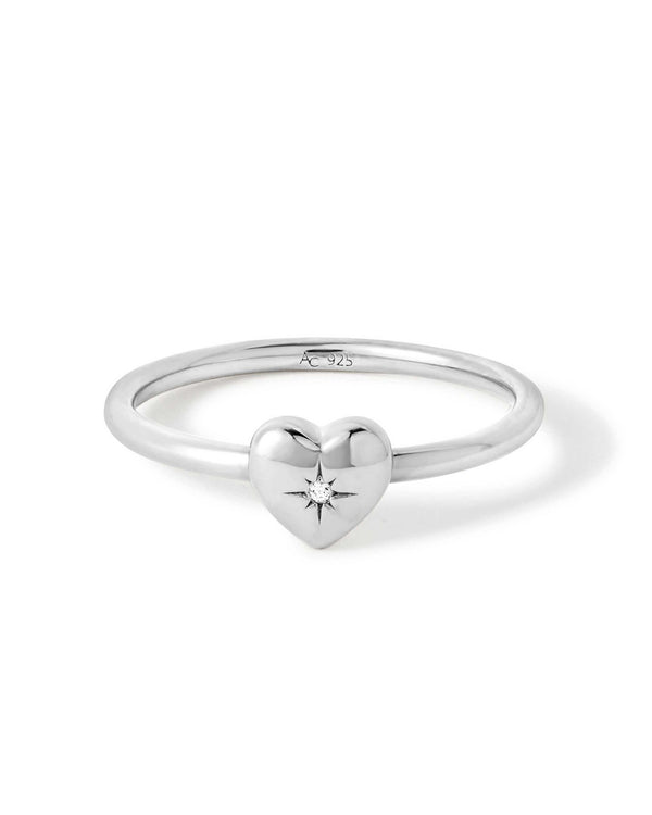 Silver Biography Heart Ring