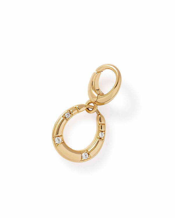 Gold Biography Horseshoe Charm