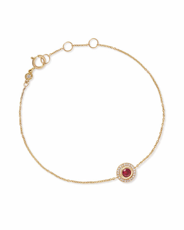 Solid Gold Icon Aura Ruby Diamond Bracelet