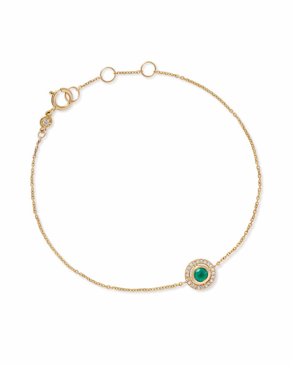 Solid Gold Icon Aura Emerald Diamond Bracelet