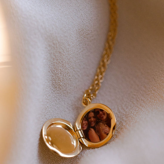 Gold Biography Mini Locket Necklace