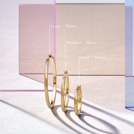 Gold Celestial Linia Medium Hoop Earrings