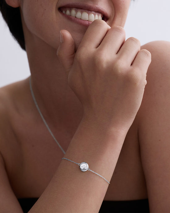 Silver Celestial Tiny Star Locket Bracelet