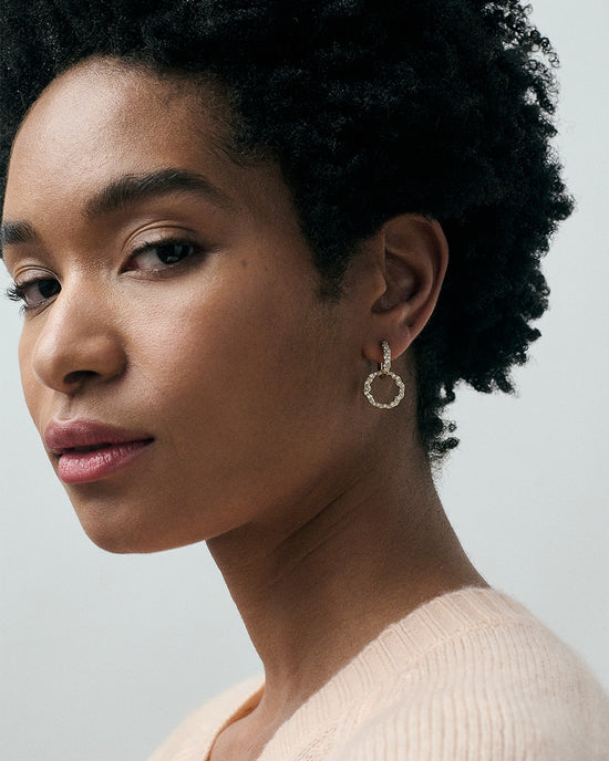 Solid Gold Asteri Diamond Hoop Earrings