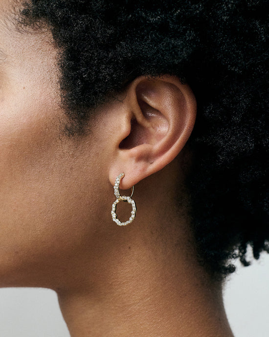 Solid Gold Asteri Diamond Hoop Earrings