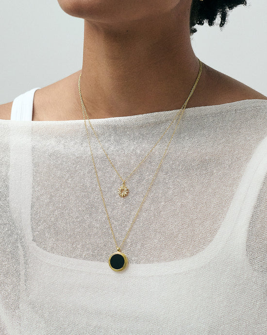Gold Stilla Black Onyx Locket Necklace