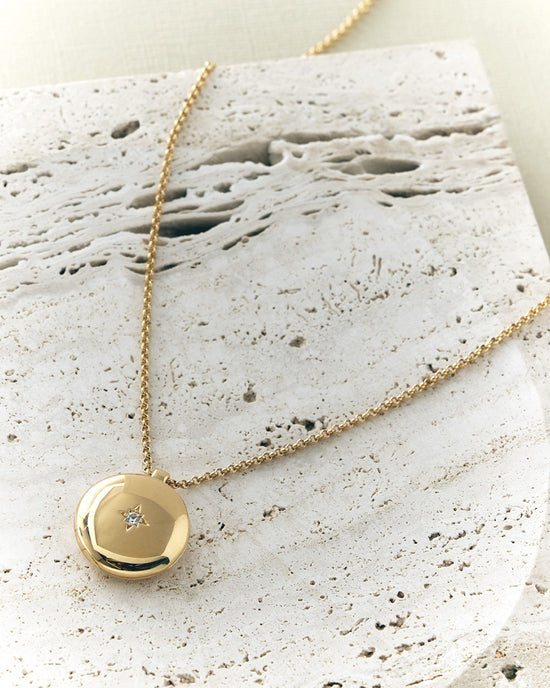 Gold Biography Medium Locket Necklace