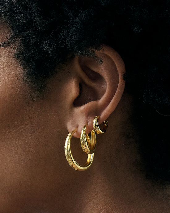 Gold Maxi Tiny star Hoop earrings