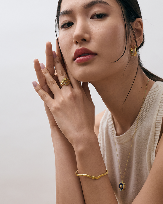Gold Raye Cut Out Ring