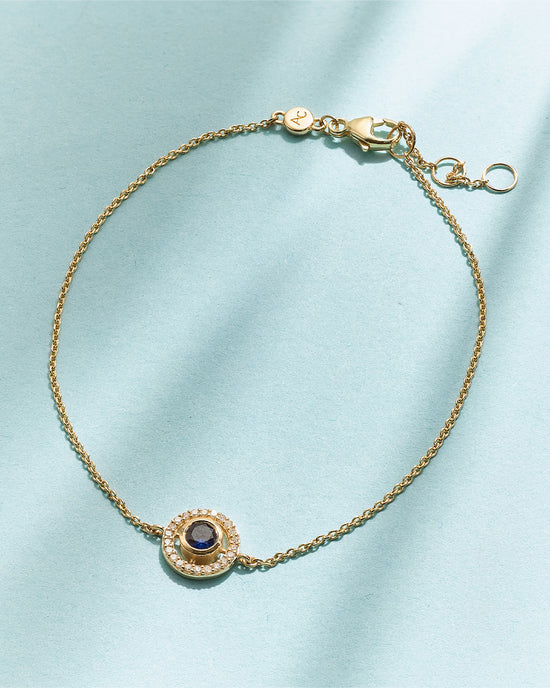 Solid Gold Icon Aura Sapphire Diamond Bracelet