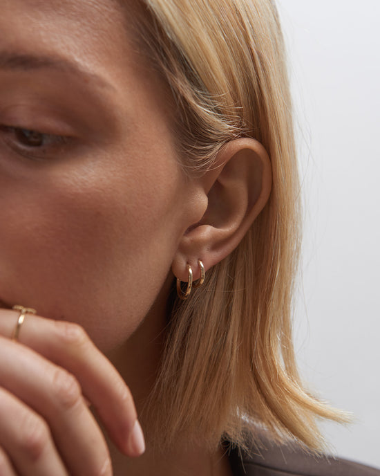 Solid Gold Medium Hoop Earrings