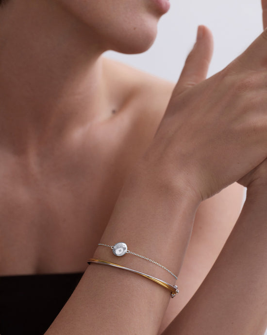 Silver Celestial Tiny Star Locket Bracelet