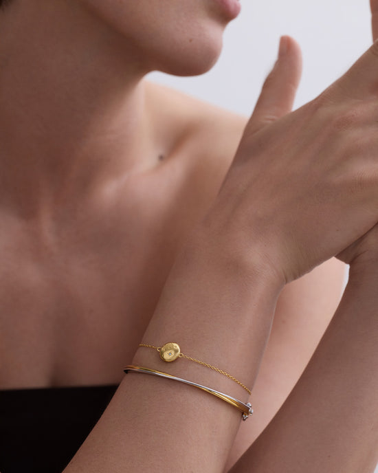 Gold Celestial Tiny Star Locket Bracelet