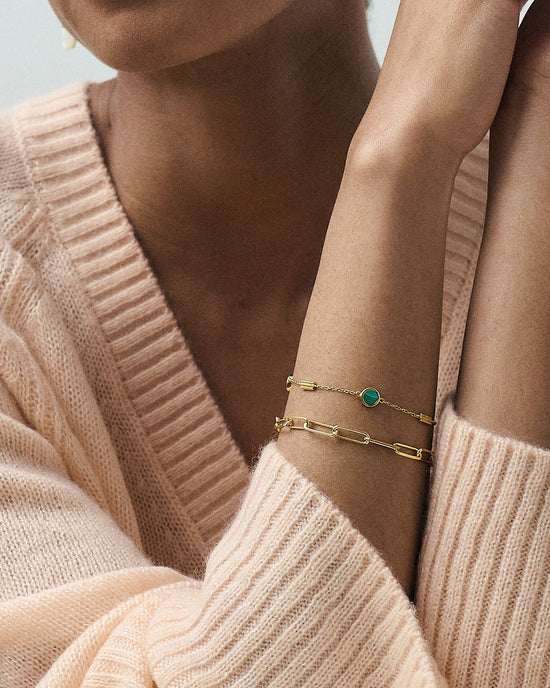 Gold Stilla Malachite Bracelet