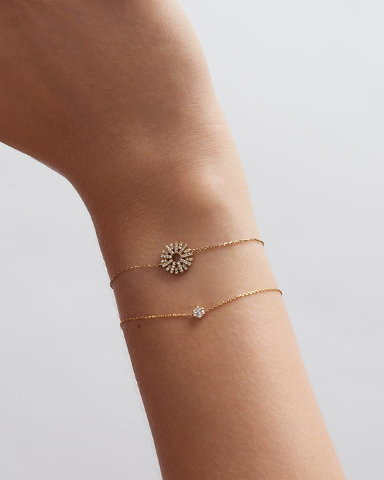 Solid Gold Interstellar Solitaire Lab Grown Diamond Bracelet