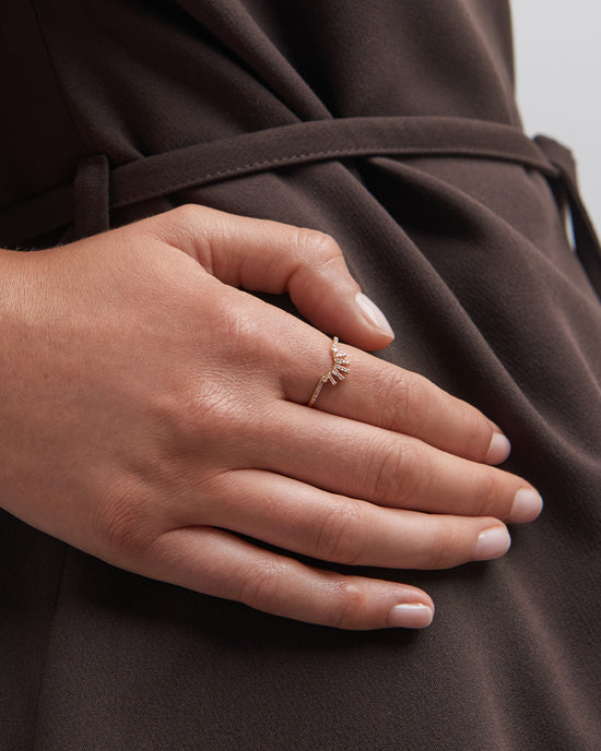 Solid Gold Rising Sun Jacket Ring