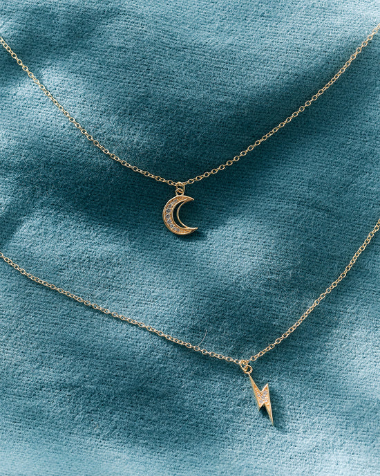 Gold Celestial Moon Pendant Necklace