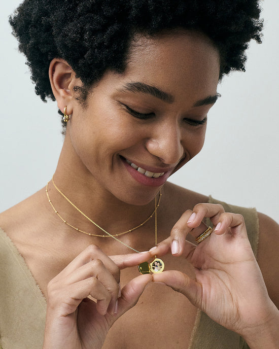 Gold Terra Rose Locket Necklace