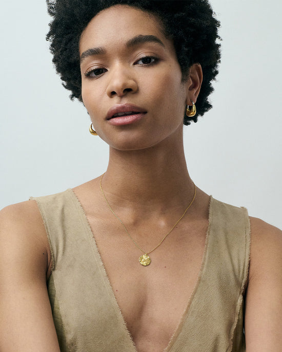 Gold Terra Dahlia Pendant Necklace