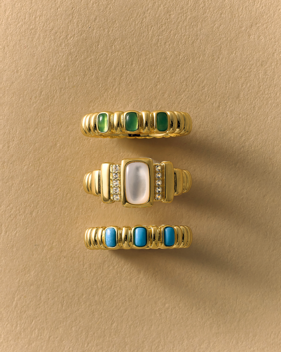 Gold Aurora Ridge Mother of Pearl Ring