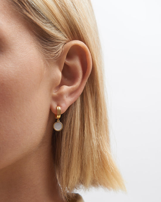 Gold Stilla Mother of Pearl Huggie Earrings