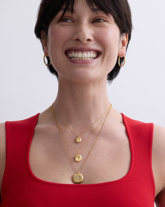 Gold Biography Midi Locket Necklace
