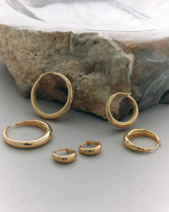 Gold Celestial Mini Tiny Star Huggie Earrings