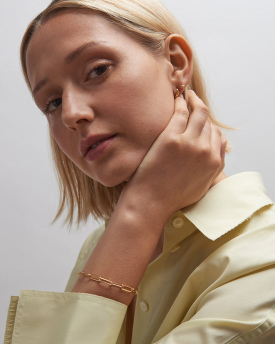 Gold Celestial Square Link Bracelet