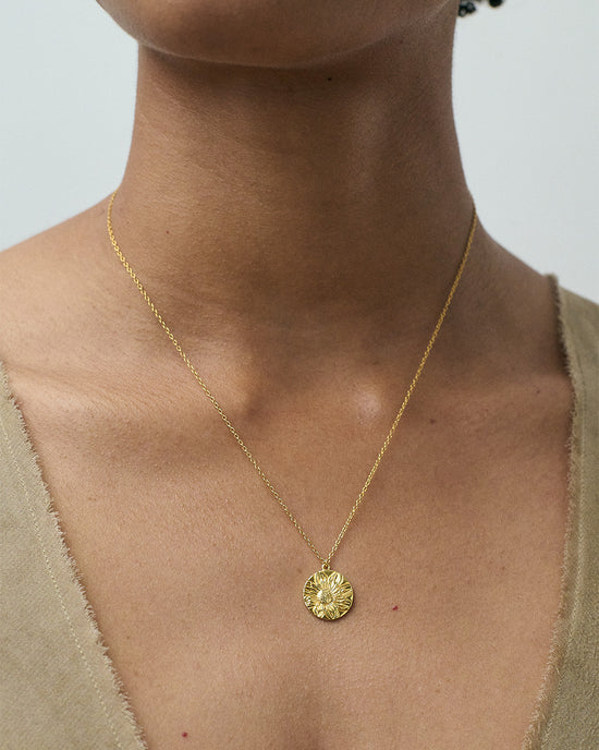 Gold Terra Dahlia Pendant Necklace