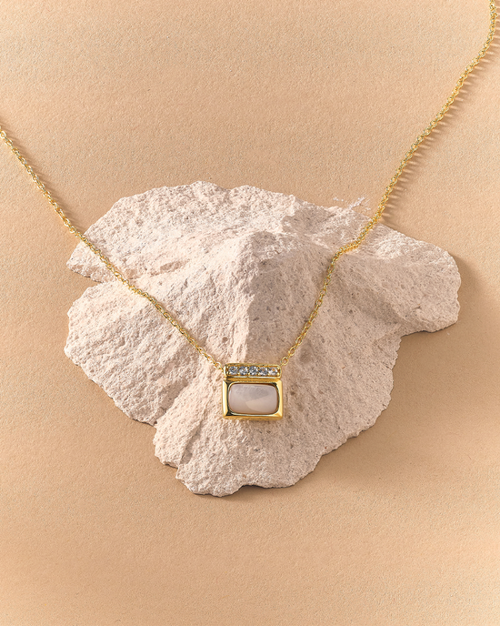 Gold Aurora Ridge Mother of Pearl Necklace