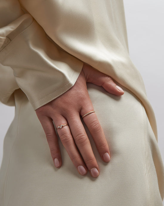 Solid Gold Diamond Cluster Promise Ring