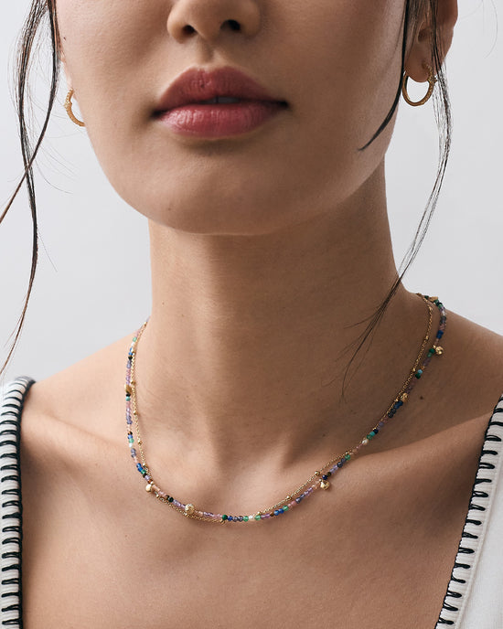 Gold Biography Multi Shell Necklace